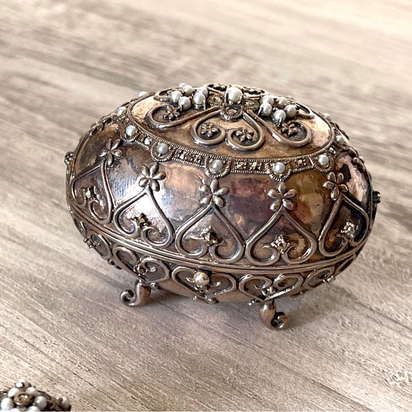 gems tv Jewelry - Marcasite and Pearl Silver Locket and Ornament